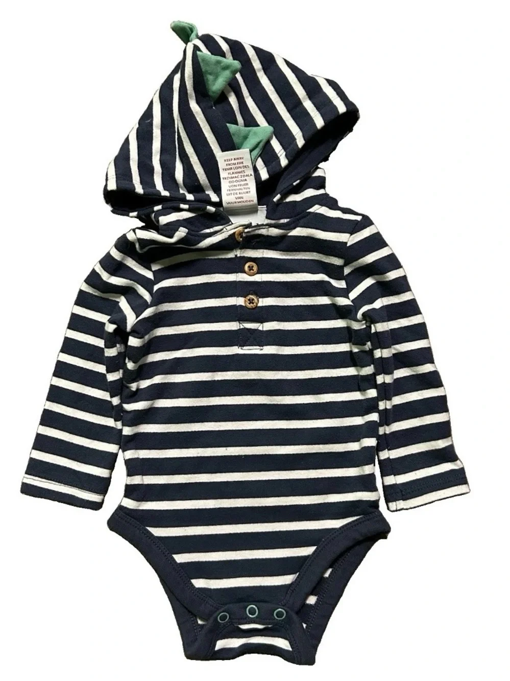 Neutral Baby Winter Long Sleeve Bodysuits Stripes Size 3-6 Months